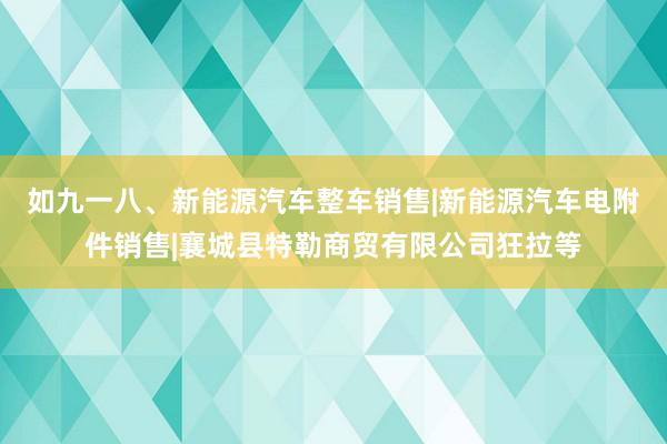 如九一八、新能源汽车整车销售|新能源汽车电附件销售|襄城县特勒商贸有限公司狂拉等